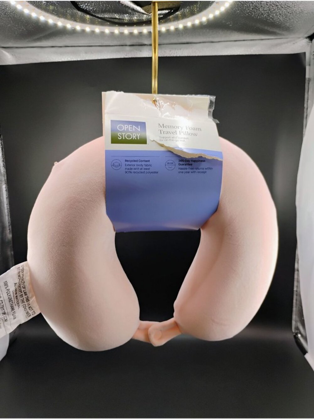 Open Story Memory Foam Travel Pillow With Recycled Fabric Design